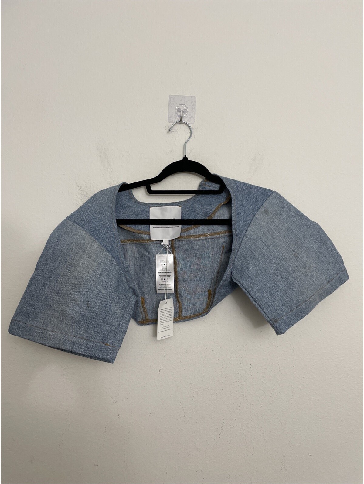 Sami Miro Vintage Short Sleeve Denim Bolero Blue Size S Nwt $325msrp — image 7 of 8